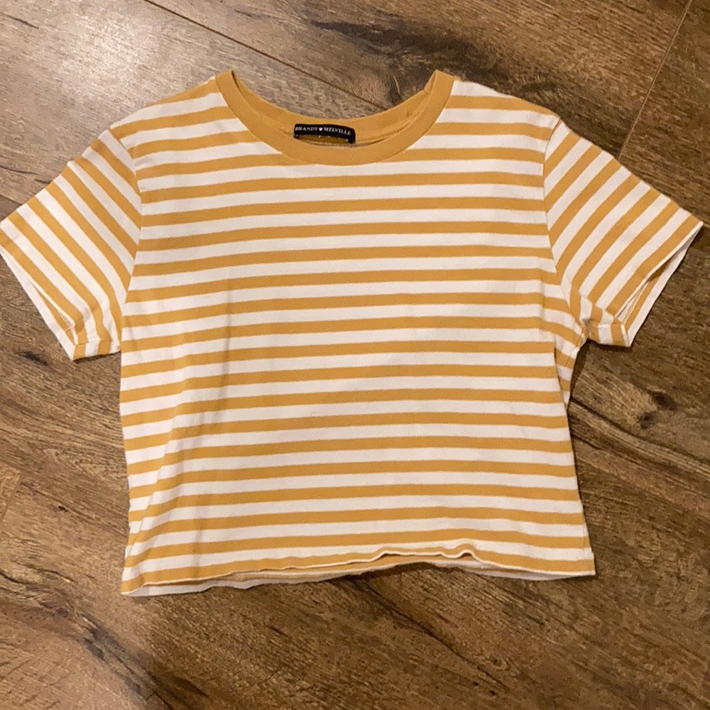 brandy yellow striped shirt